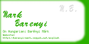 mark barenyi business card